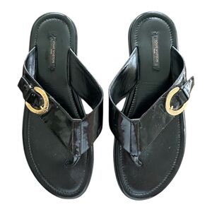 Louis Vuitton Patent Leather Buckle flat thong